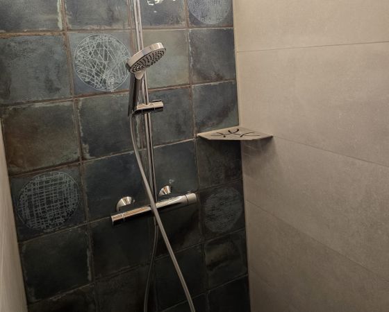 Bauhof West Dresden_Fliesenleger_Dusche mit wasserfester Fliesen-LED-Leiste von Librotech