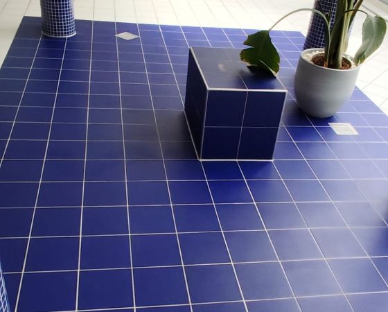 Bauhof West Dresden_Fliesenleger_Sauna mit  Villeroy und Boch-Fliesen